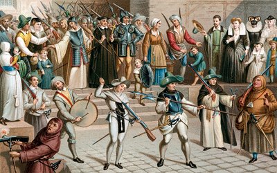 Paryż podczas Ligi La Ligue, 1590 XIX wiek autorstwa Unbekannt