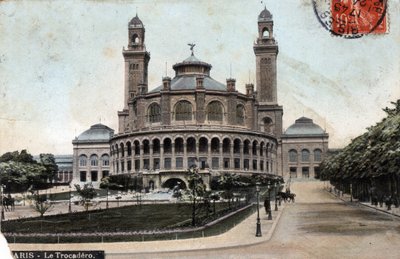 Paryż: widok zewnętrzny Palais du Trocadero - Pocztówka z 1908 r. autorstwa Unbekannt