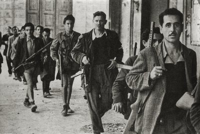 Partyzanci w Cesenie, Emilia Romagna, Włochy, październik 1944 (zdjęcie b/e) autorstwa Unbekannt