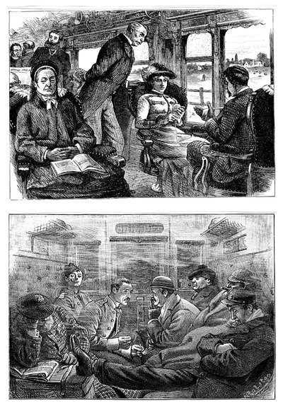 Pasażerowie w pociągu z Londynu do Glasgow, 1884 r autorstwa Unbekannt