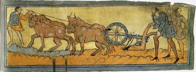 Chłopi orka Miniatura z bawełny MS Tiberius, XI w. autorstwa Unbekannt
