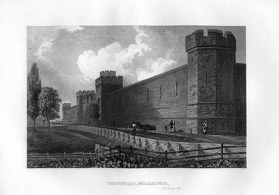 Zakład karny, Filadelfia, Pensylwania, USA, 1855 r. autorstwa Unbekannt