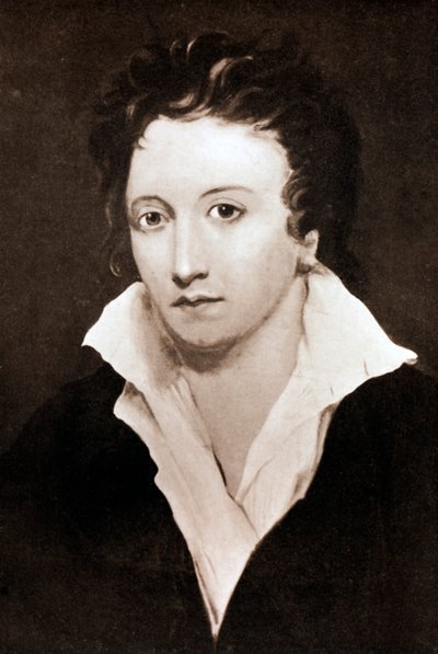 Percy Bysshe Shelley, angielski poeta romantyczny, XIX w. autorstwa Unbekannt