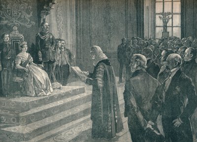 Oddanie patriotycznego orędzia królowej w przededniu wojny krymskiej, 1854 1906 autorstwa Unbekannt