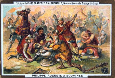 Philippe Auguste w bitwie pod Bouvine, 1214, XIX wiek autorstwa Unbekannt