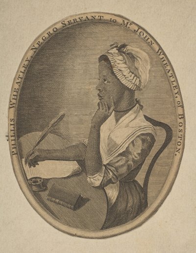 Phillis Wheatley, czarny sługa pana Johna Wheatleya z Bostonu, ok. 1773. autorstwa Unbekannt