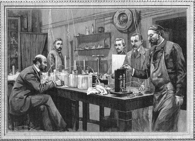 Fizyczne laboratorium badawcze na Sorbonie, Paryż 1895 autorstwa Unbekannt