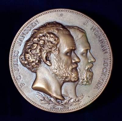 Pierre Janssen i Joseph Norman Lockyer, francuscy i angielscy astronomowie, 1868 autorstwa Unbekannt