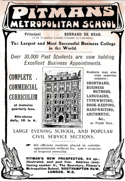 Pitmans Metropolitan School, 1906. autorstwa Unbekannt