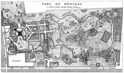 Plan parku Monceau, Paryż, 1778, 1885 autorstwa Unbekannt
