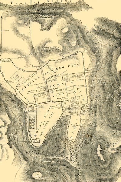 Plan Jerozolimy w pierwszym wieku chrześcijańskim, 1890. autorstwa Unbekannt