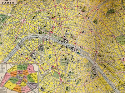 Plan Paryża - Centralna Dzielnica Miasta Światła, ok. 1930 autorstwa Unbekannt