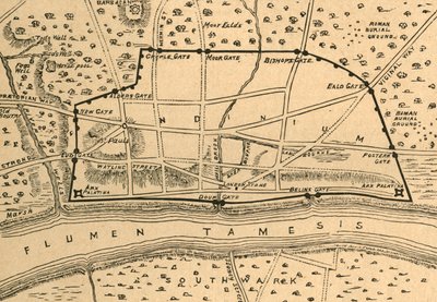 Plan rzymskiego Londynu, 1897. autorstwa Unbekannt