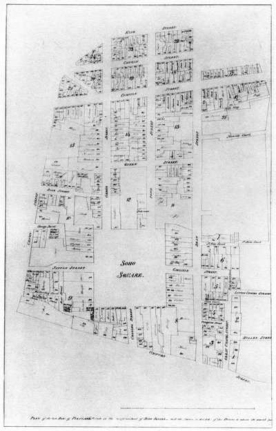 Plan osiedla Duke of Portlands, Soho Square, Londyn, 1907 autorstwa Unbekannt