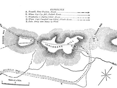 Plan walki na górze Inhlobane, 28 marca 1979, c1880 autorstwa Unbekannt