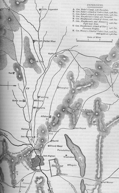 Plan Operacji Okrągłego Kabulu, 9-15 grudnia 1879, ok. 1880 autorstwa Unbekannt
