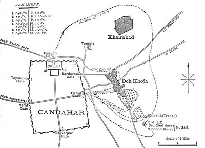 Plan wypadu z Candahar, 16 sierpnia 1880, c1880 autorstwa Unbekannt