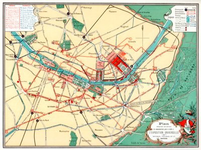 Plan Wystawy Powszechnej, Paryż, 1889 autorstwa Unbekannt