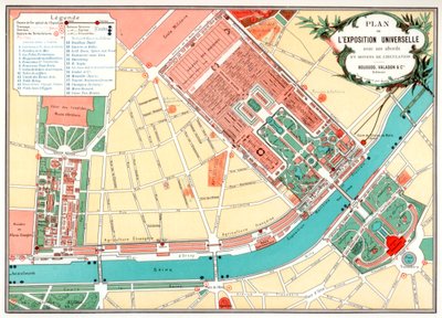 Plan Wystawy Powszechnej, Paryż, 1889 autorstwa Unbekannt