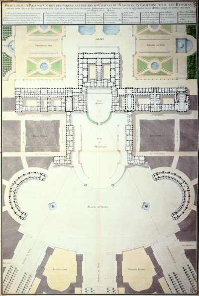 Plany transformacji Wersalu, Francja, 1780 autorstwa Unbekannt