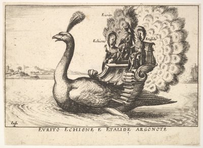Tablica 14: Argonauci Eurytus, Echion i Aethalides Eurito Echione e Etalide Argonote..., 1664. autorstwa Unbekannt