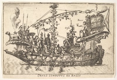 Tablica 18: Orfeusz prowadzony przez Bachusa Orfeo condotto da Bacco, z serii The magnifice..., 1664. autorstwa Unbekannt
