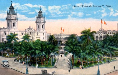 Plaza de Armas, Lima, Peru, początek XX wieku autorstwa Unbekannt