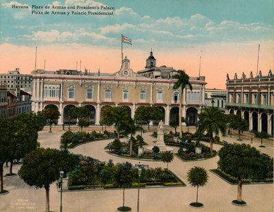 Plaza de Armas i Pałac Prezydencki, Hawana, Kuba, ok. 1920 r. autorstwa Unbekannt