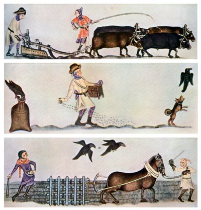 Orka, siew i bronowanie, ok. 1300-1340, ok. 1900-1920 autorstwa Unbekannt