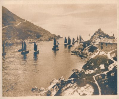 Port Polperro i skały na szczycie, 1927 autorstwa Unbekannt