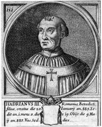 Papież Adrian III autorstwa Unbekannt