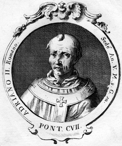 Papież Adrian II autorstwa Unbekannt