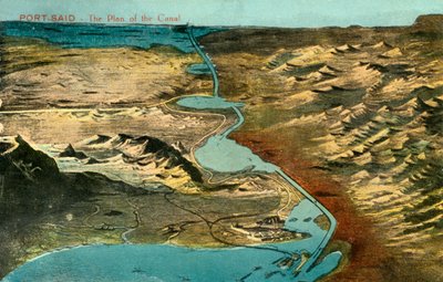 Port-Said - Plan kanału, c1918-c1939. autorstwa Unbekannt