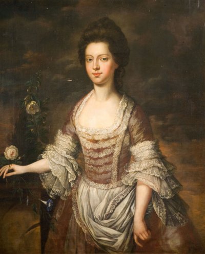 Portret kobiety, prawdopodobnie Anne Clobery, 1740-1760. autorstwa Unbekannt