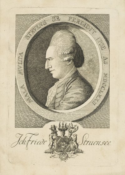 Portret hrabiego Johanna Friedricha Struensee 1737-1772, 1773. autorstwa Unbekannt