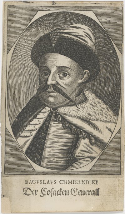 Portret hetmana Bohdana Chmielnickiego 1595-1657, po 1650 r. autorstwa Unbekannt