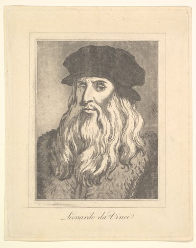 Portret Leonarda da Vinci z Characaturas Leonarda da Vinci, z Rysunków Wi..., 1786. autorstwa Unbekannt