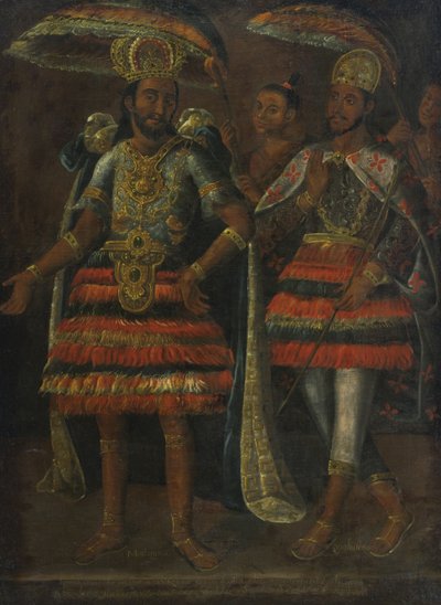 Portret Montezumy i Cuauhtémoc, XVII wiek autorstwa Unbekannt