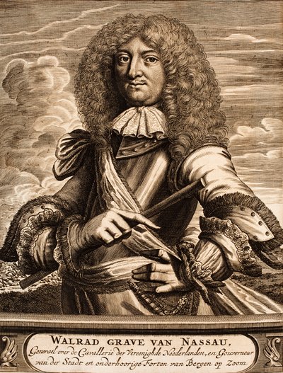 Portret księcia Walrada z Nassau-Usingen 1635-1702 Od: Scena wojny, 1675. autorstwa Unbekannt