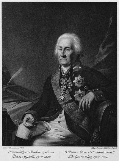 Portret księcia Jurija Władimirowicza Dolgorukowa 1740-1830 autorstwa Unbekannt