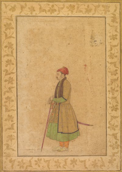 Portret Raja Ram Singh z Bursztynu r. 1667-1688 z Mieczem Dekańskim, ok. 1667-1688 1680-1685. autorstwa Unbekannt