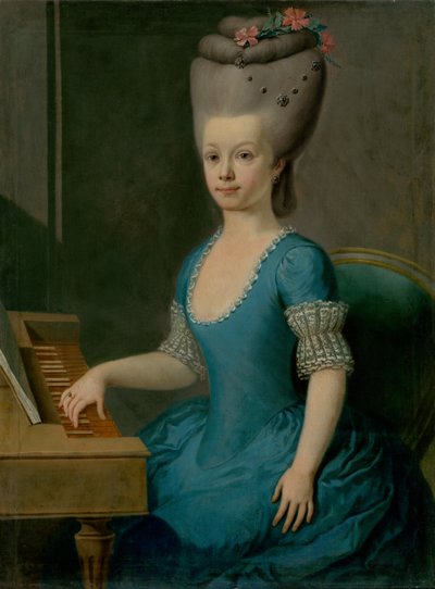Portret dziewczyny w kolorze niebieskim w Cembalo autorstwa Unbekannt