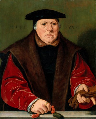Portret mężczyzny z różańcem, 1545. autorstwa Unbekannt