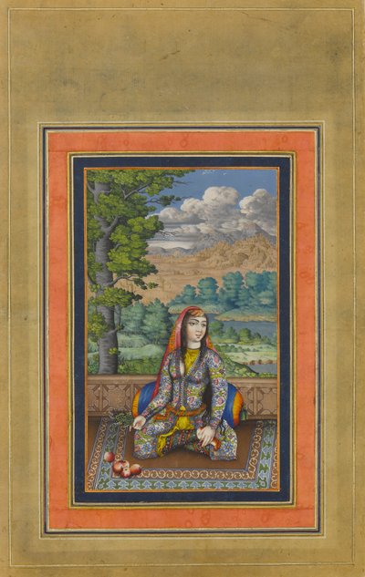 Portret damy perskiej, Folio z Albumu Davisa, ca. 1736-37. autorstwa Unbekannt