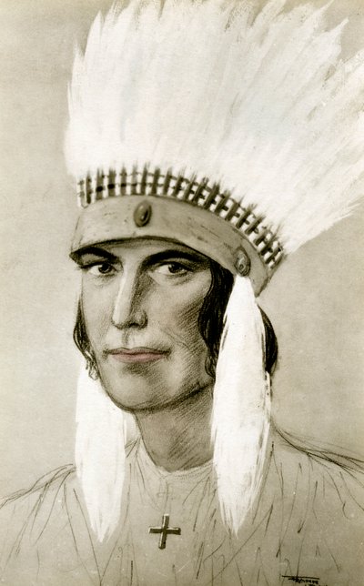 Portret amerykańskiego Indianina, XX wiek autorstwa Unbekannt