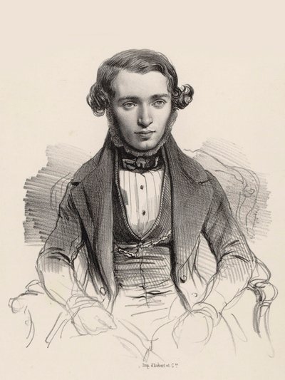 Portret pianisty i kompozytora Jacoba Rosenhaina 1813-1894 , 1845. autorstwa Unbekannt