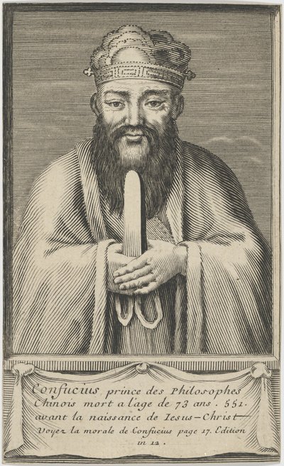 Portret chińskiego myśliciela i filozofa społecznego Konfucjusza, w latach 1745-1755. autorstwa Unbekannt