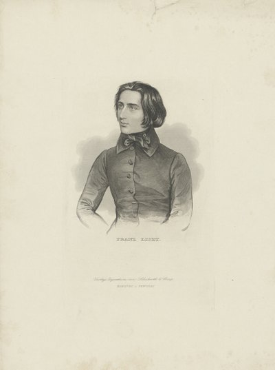 Portret kompozytora Franciszka Liszta 1811-1886, 1840-1850. autorstwa Unbekannt