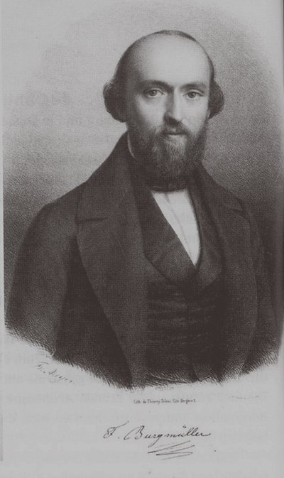Portret kompozytora Johanna Friedricha Franza Burgmüllera 1806-1874, ok. 1930 r. 1840 autorstwa Unbekannt