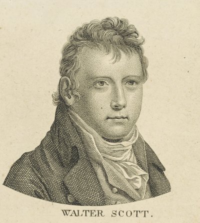 Portret powieściopisarza historycznego i poety Sir Waltera Scotta 1771-1832, ok. 1930 r. 1800. autorstwa Unbekannt